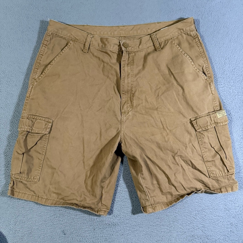 Wrangler Carpenter Shorts Canvas Tan Brown Workwear Baggy Loose Skater Size 36